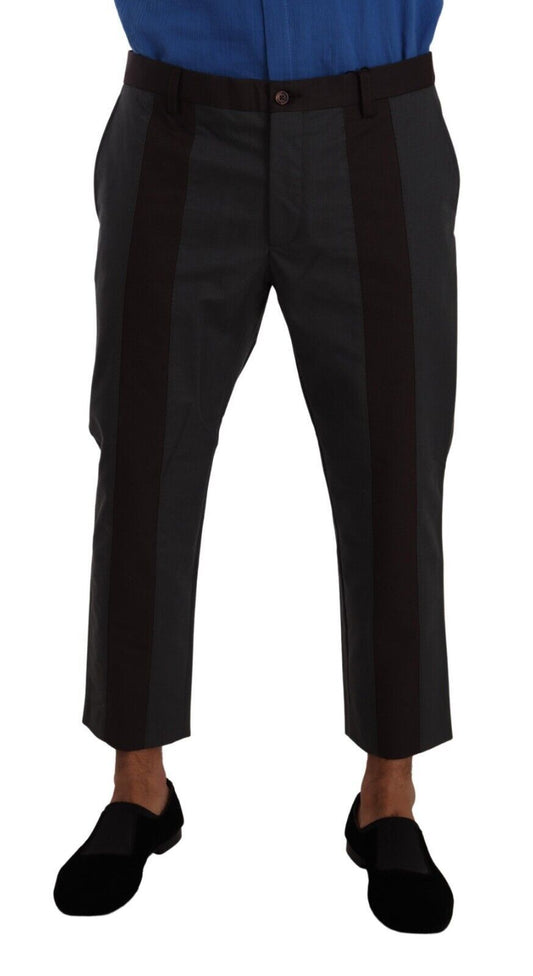 Pantalon Cropped à Rayures Grises et Bordeaux de Dolce & Gabbana