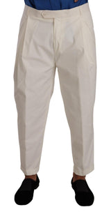 Pantalon tailleur droit pour homme en coton blanc Dolce &amp; Gabbana