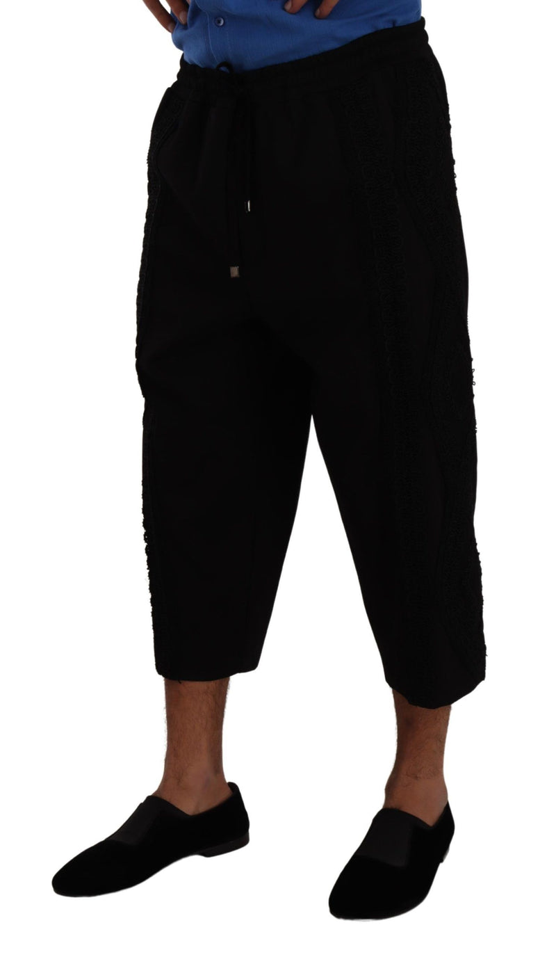 Shorts Torero en coton noir de Dolce &amp; Gabbana