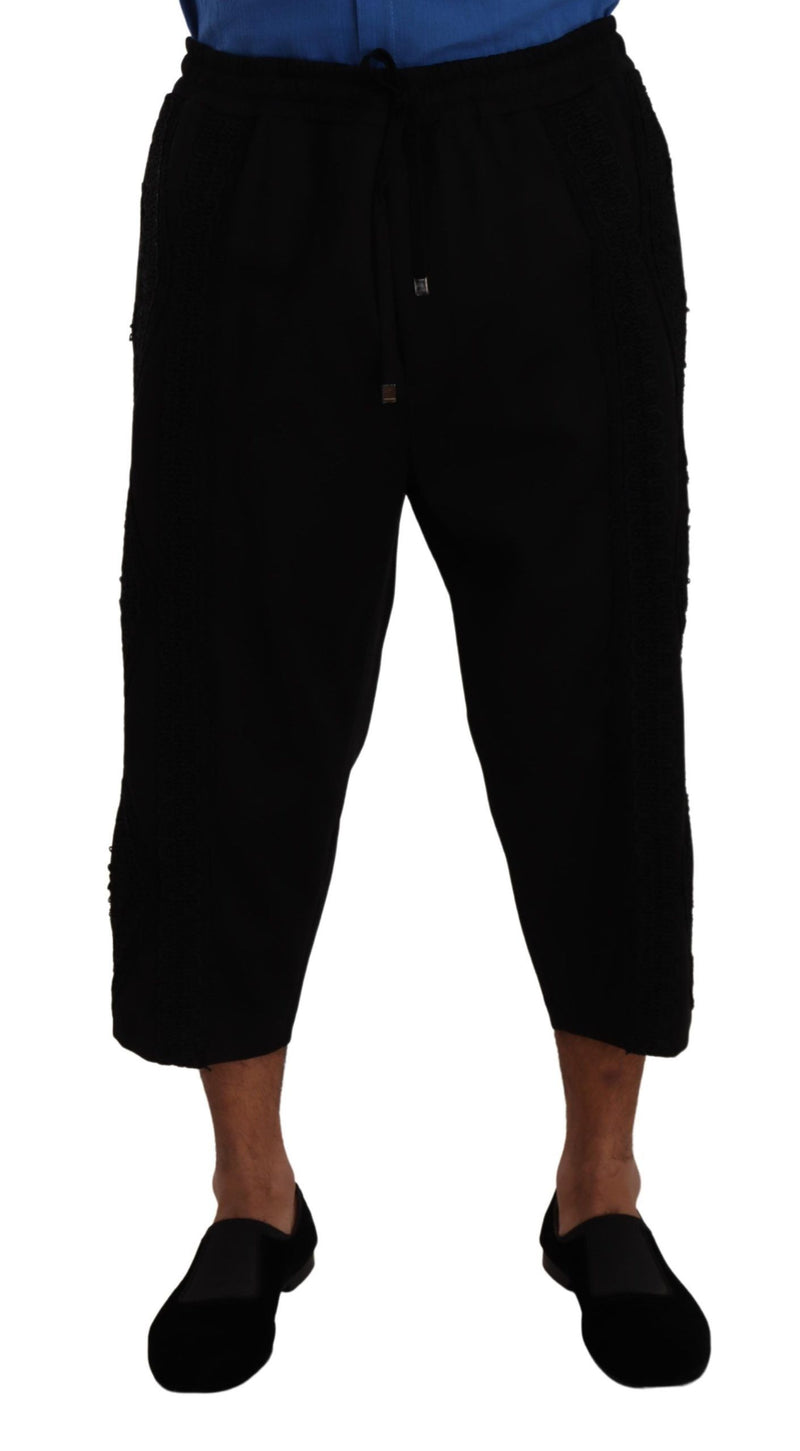 Shorts Torero en coton noir de Dolce &amp; Gabbana