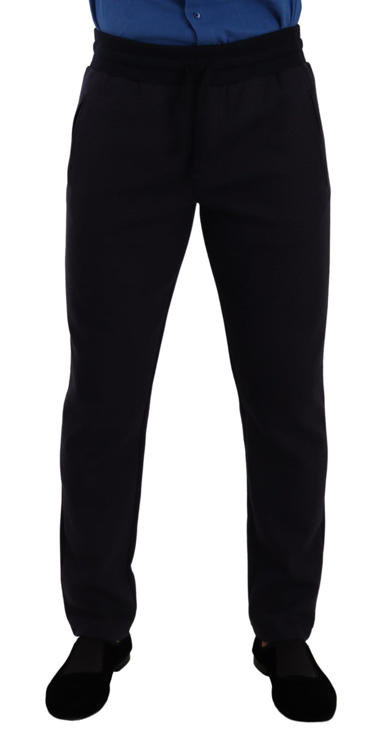 Pantalon jogging en coton extensible bleu Dolce &amp; Gabbana