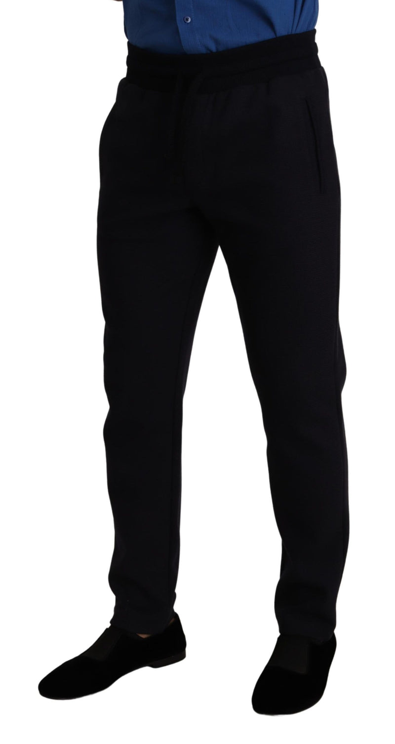Pantalon jogging en coton extensible bleu Dolce &amp; Gabbana