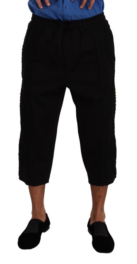 Pantalon court Torero noir en coton de Dolce & Gabbana