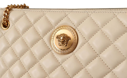 Sac fourre-tout élégant en cuir nappa matelassé Versace