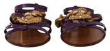 Dolce & Gabbana Purple Leather Devotion Flats Sandals