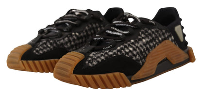 Sneakers NS1 en tissu noir et blanc à lacets de Dolce & Gabbana