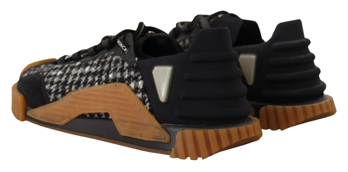 Sneakers NS1 en tissu noir et blanc à lacets de Dolce & Gabbana