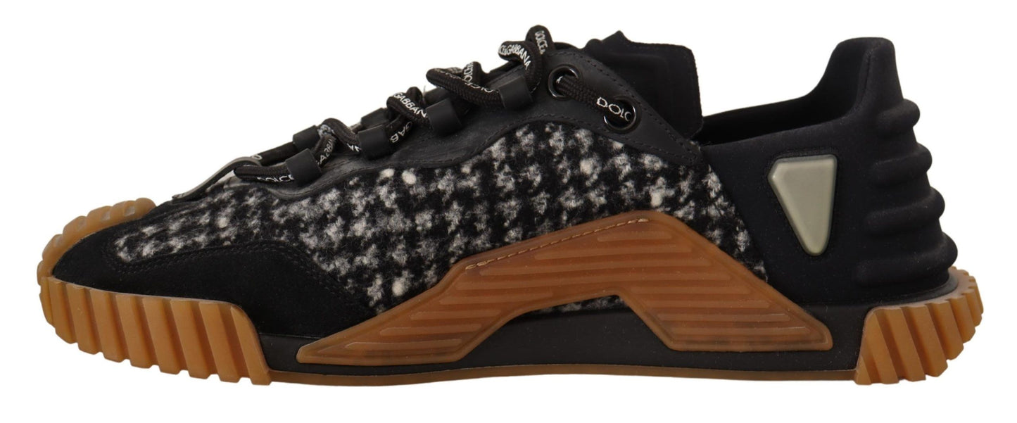 Sneakers NS1 en tissu noir et blanc à lacets de Dolce & Gabbana