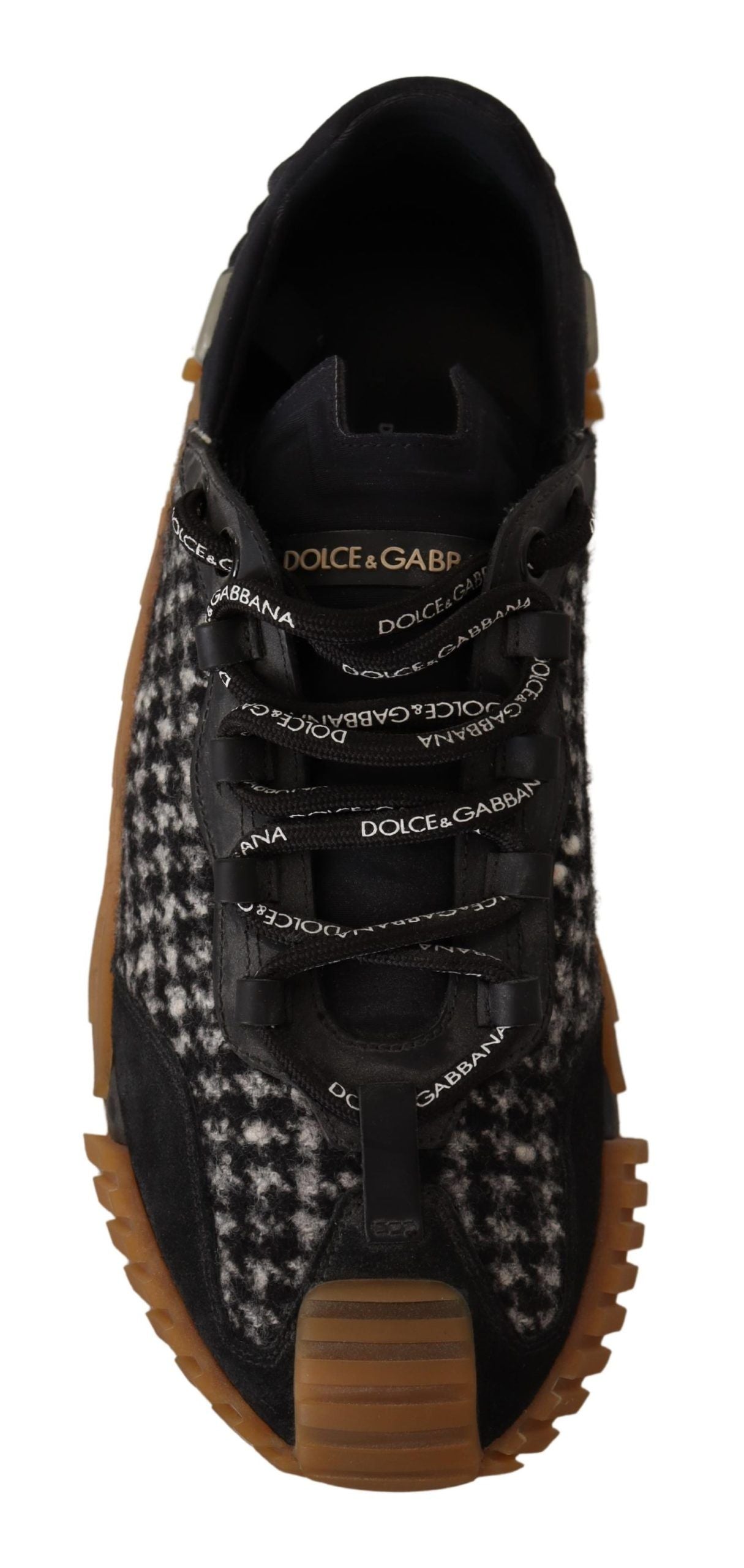Sneakers NS1 en tissu noir et blanc à lacets de Dolce & Gabbana