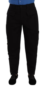 Pantalon cargo fuselé en coton extensible noir de Dolce &amp; Gabbana
