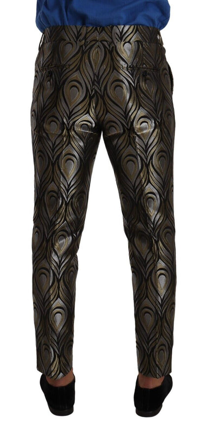 Pantalon-salopette jacquard argent et or pour homme de Dolce & Gabbana