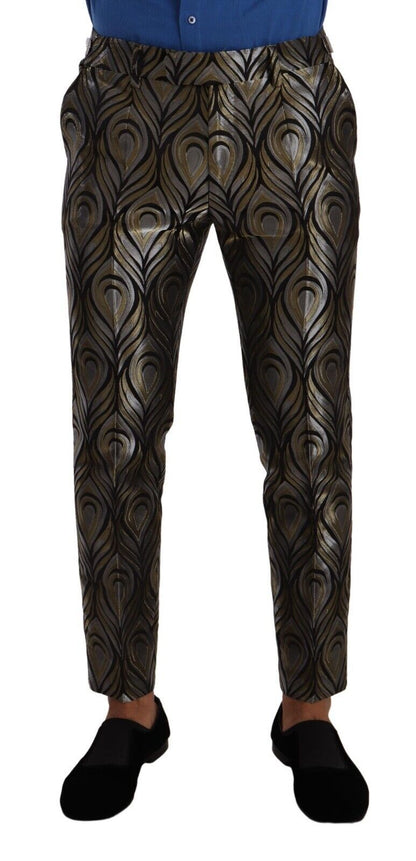 Pantalon-salopette jacquard argent et or pour homme de Dolce & Gabbana