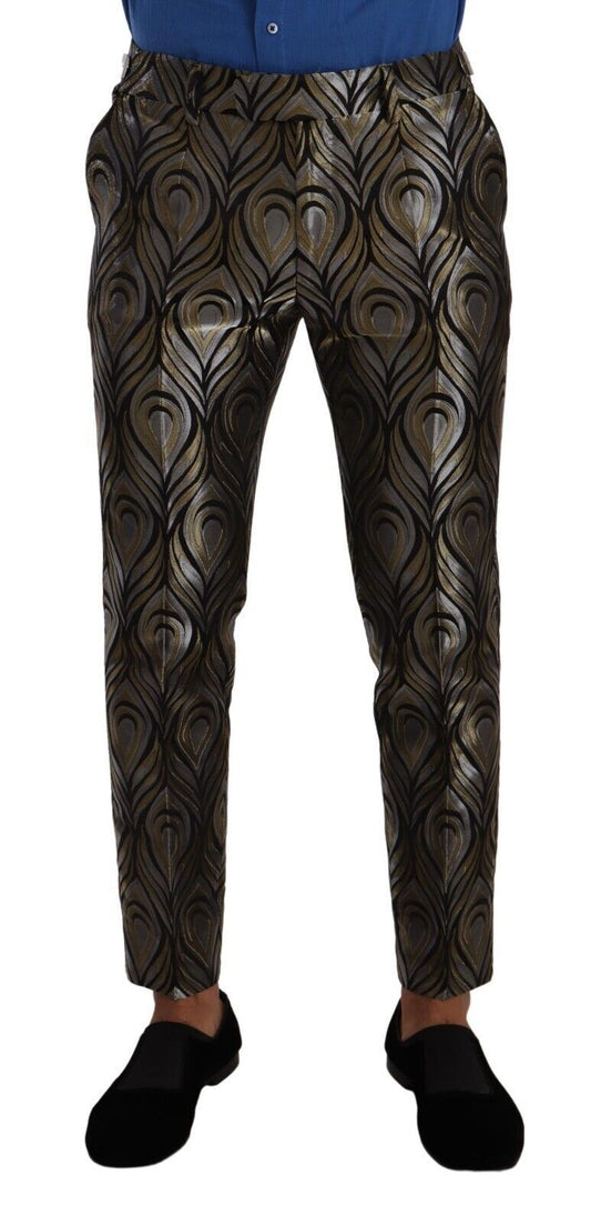 Pantalon-salopette jacquard argent et or pour homme de Dolce & Gabbana
