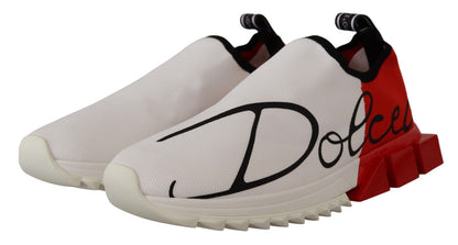 Sneakers-sandales Sorrento blanches et rouges Dolce & Gabbana