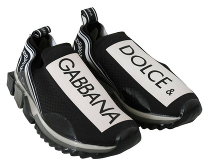 Sneakers Sorrento en cuir et textile noir et blanc de Dolce & Gabbana