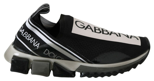 Sneakers Sorrento en cuir et textile noir et blanc de Dolce & Gabbana