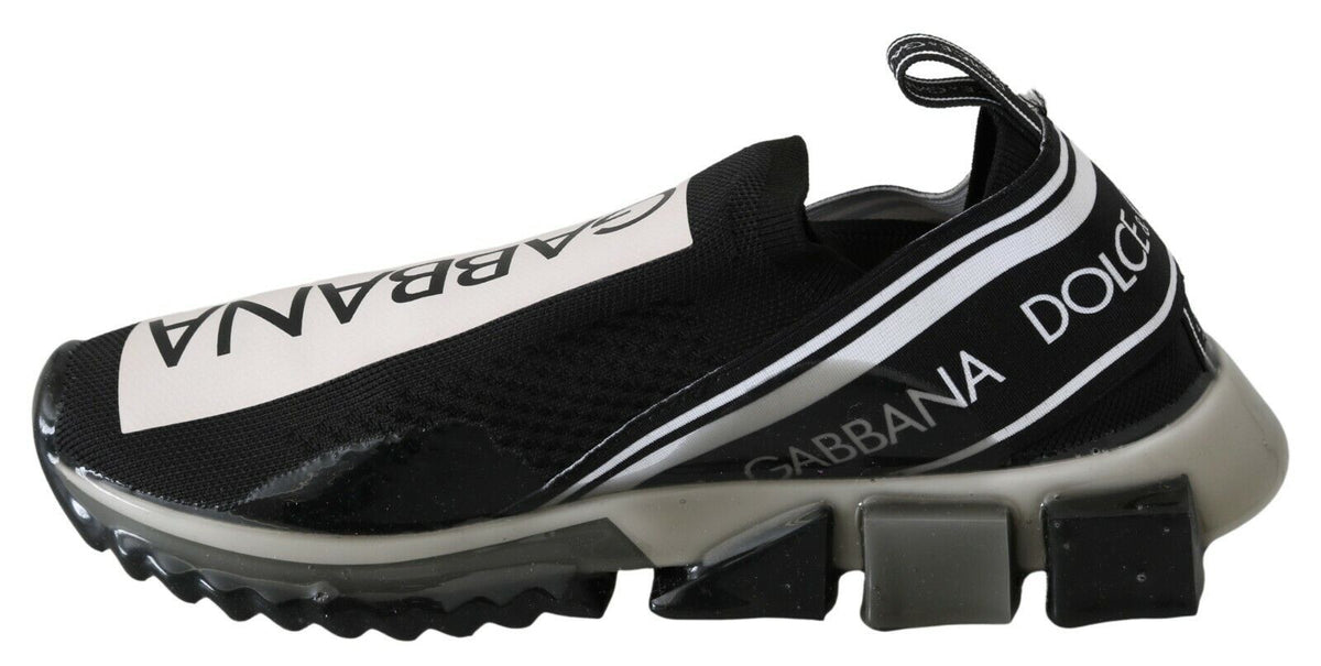 Sneakers Sorrento en cuir et textile noir et blanc de Dolce & Gabbana