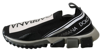 Sneakers Sorrento en cuir et textile noir et blanc de Dolce & Gabbana
