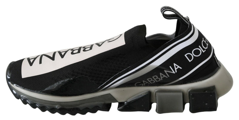 Dolce & Gabbana Zwarte en Witte SORRENTO Sportieve Stretch Sneakers