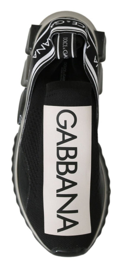 Sneakers Sorrento en cuir et textile noir et blanc de Dolce & Gabbana