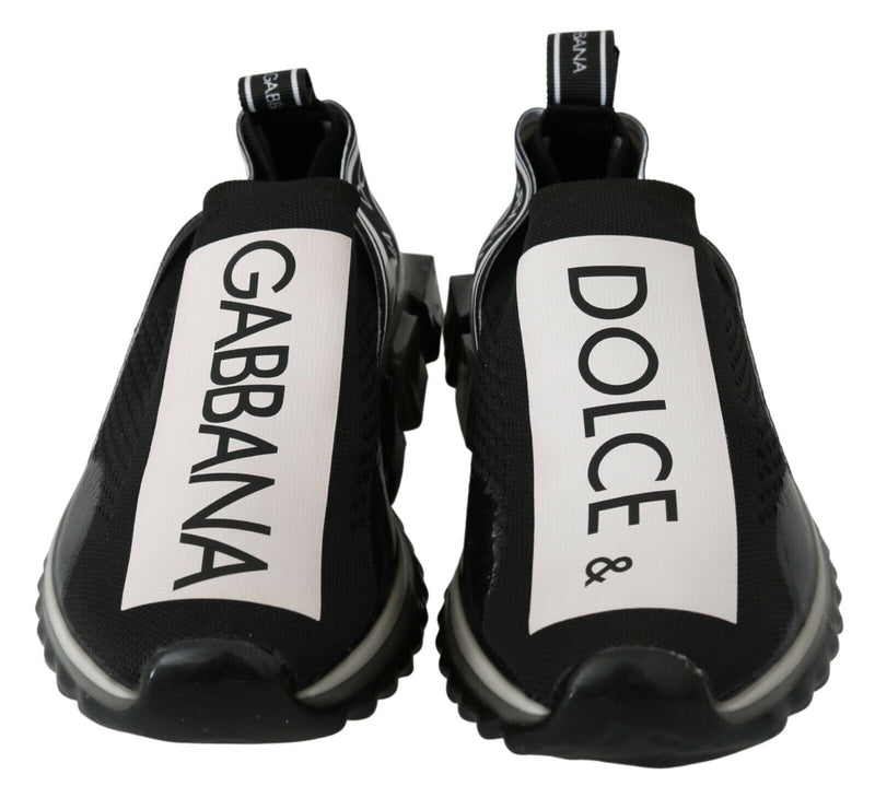 Dolce & Gabbana Zwarte en Witte SORRENTO Sportieve Stretch Sneakers