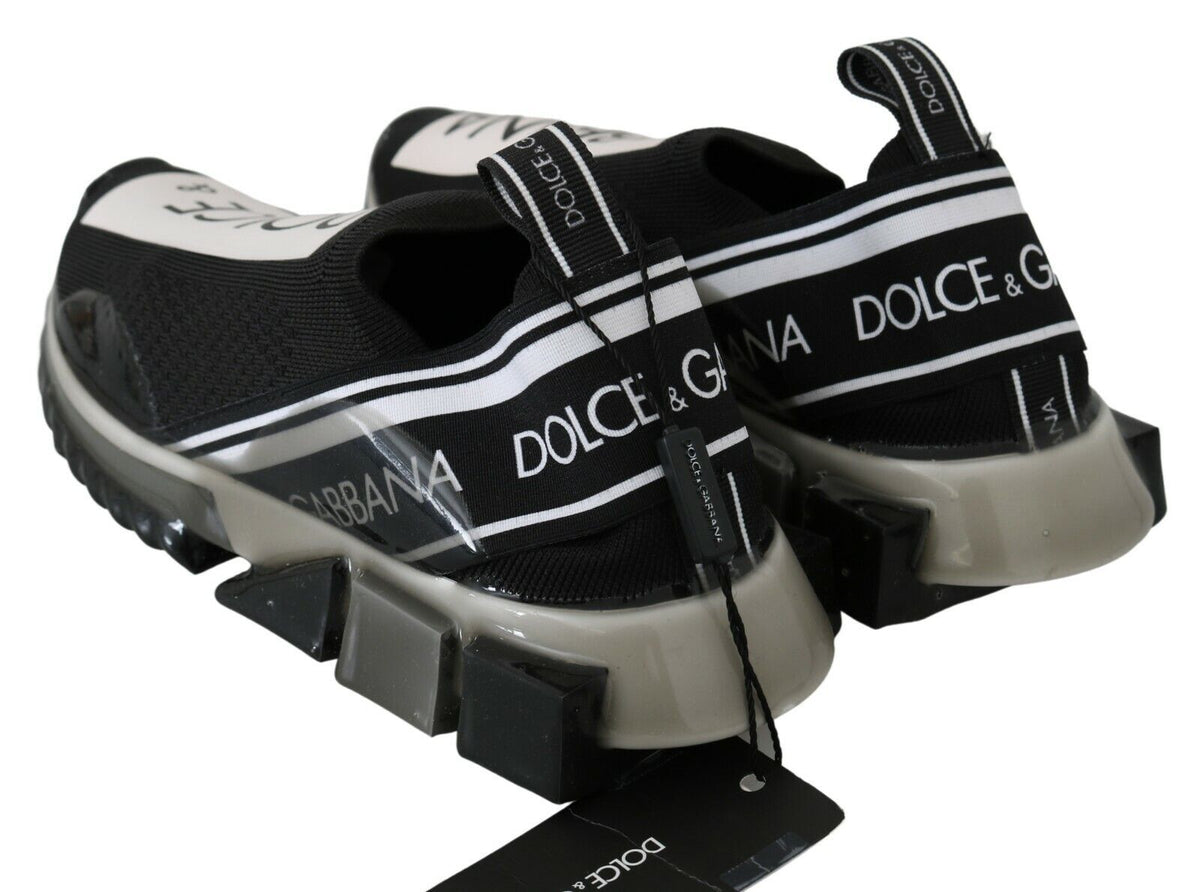 Sneakers Sorrento en cuir et textile noir et blanc de Dolce & Gabbana