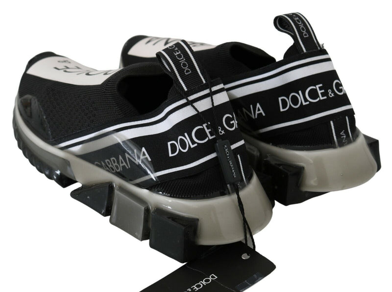 Dolce & Gabbana Zwarte en Witte SORRENTO Sportieve Stretch Sneakers