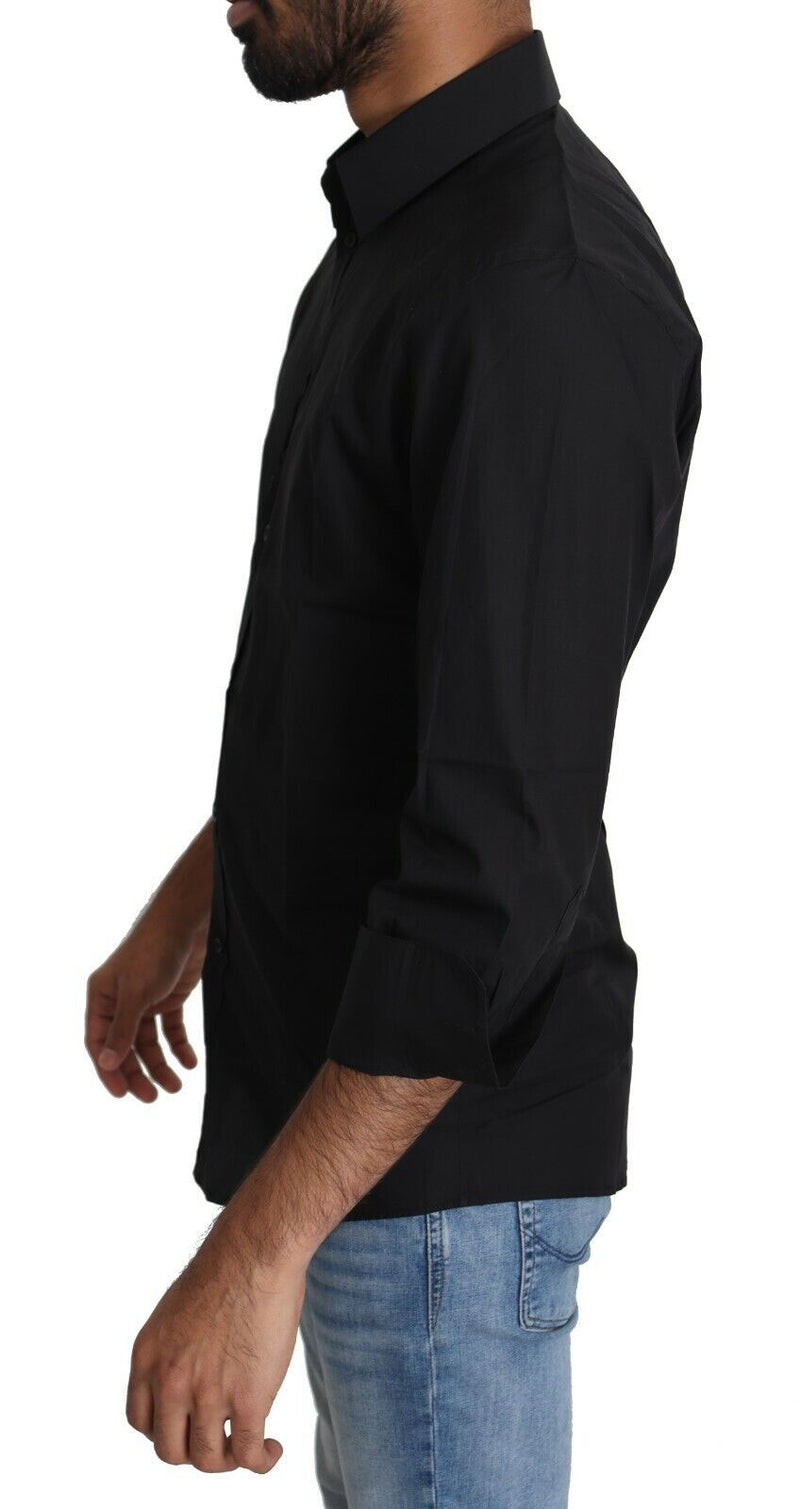 Dolce &amp; Gabbana Zwarte Katoenen Formele Heren Top/Overhemd