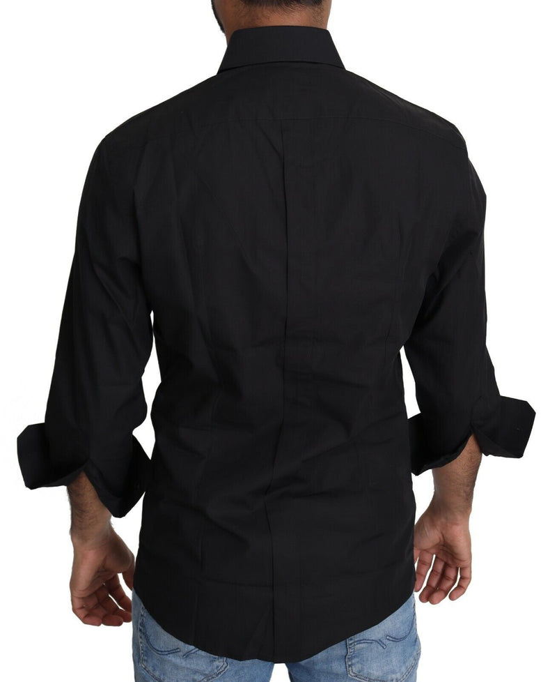 Dolce &amp; Gabbana Zwarte Katoenen Formele Heren Top/Overhemd