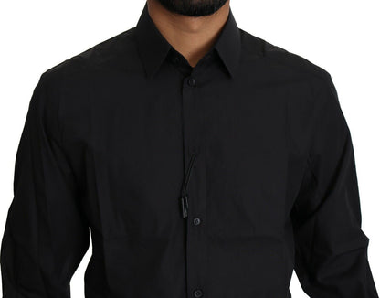 Chemise habillée noire en coton pour homme Dolce & Gabbana