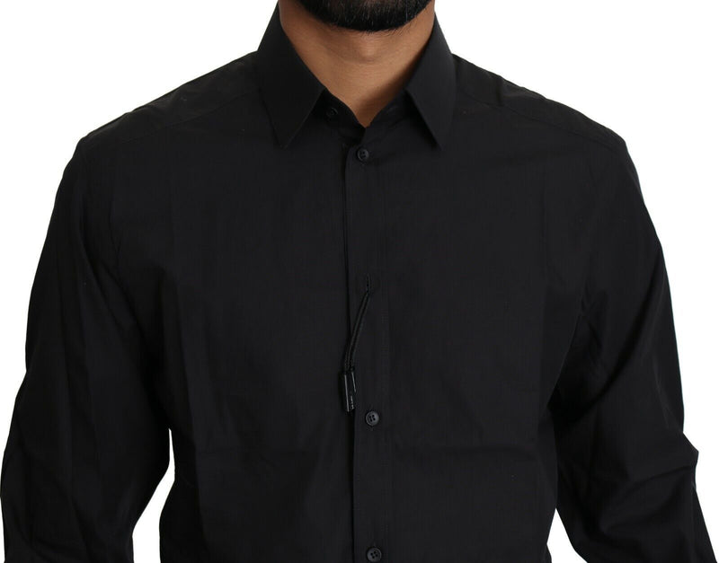 Dolce &amp; Gabbana Zwarte Katoenen Formele Heren Top/Overhemd