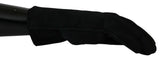 Gants de moto en cuir noir Dolce & Gabbana