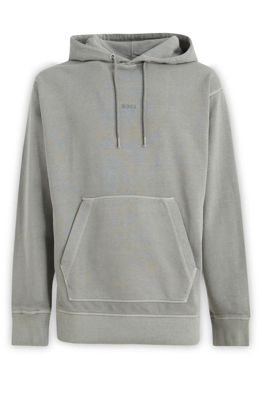 Sweat à capuche en coton gris élégant de Hugo Boss