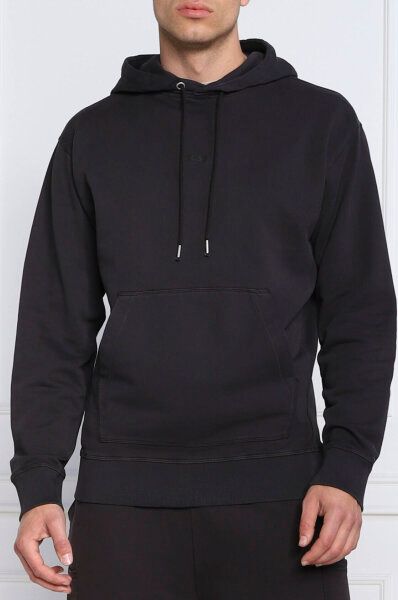 Sweat à capuche en coton bleu foncé élégant de Hugo Boss