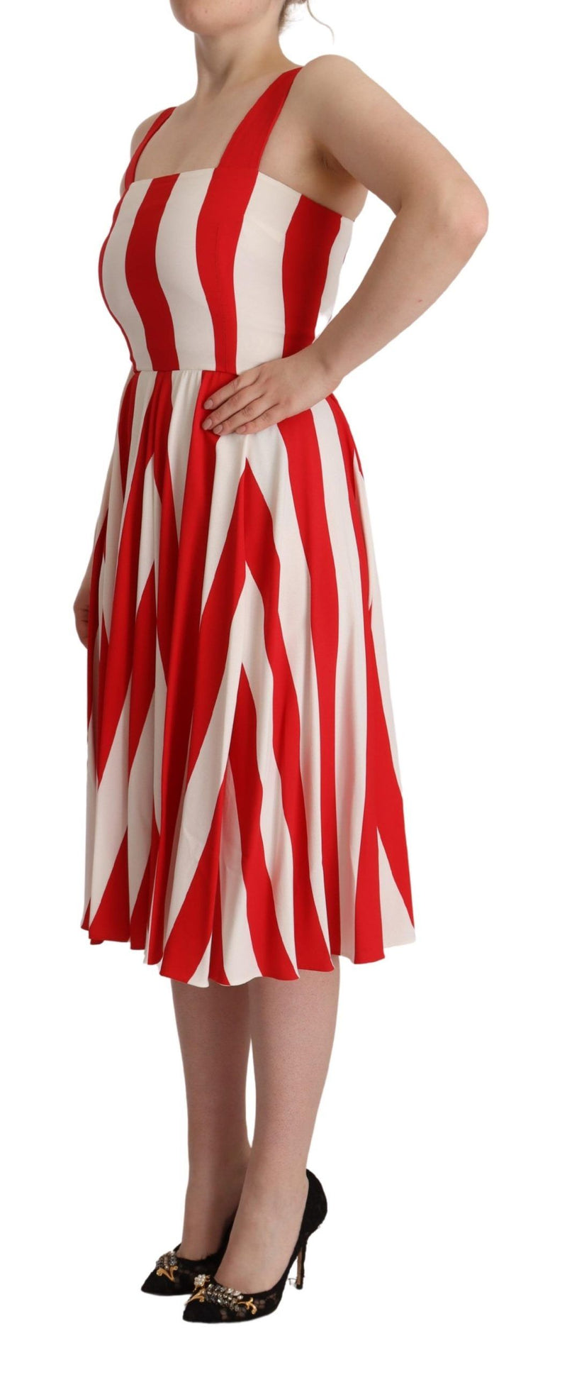 Robe A-ligne Dolce & Gabbana Rouge et Blanc en Stretch
