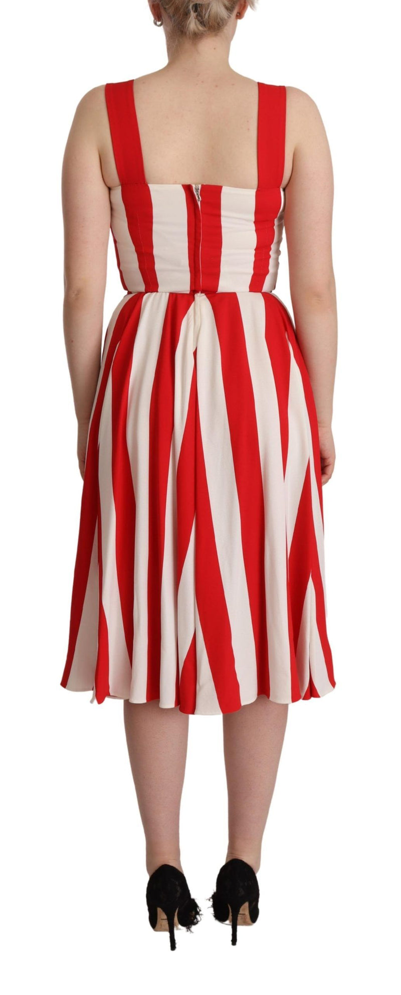 Robe A-ligne Dolce & Gabbana Rouge et Blanc en Stretch
