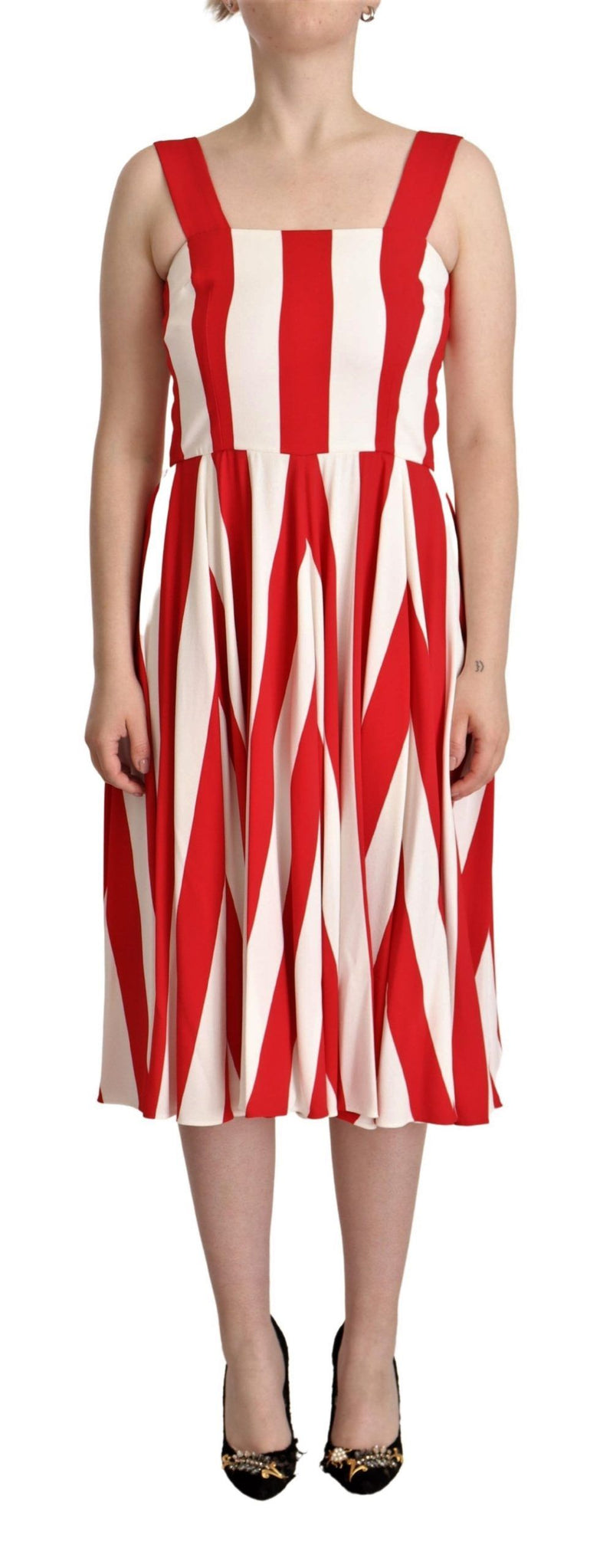 Robe A-ligne Dolce & Gabbana Rouge et Blanc en Stretch