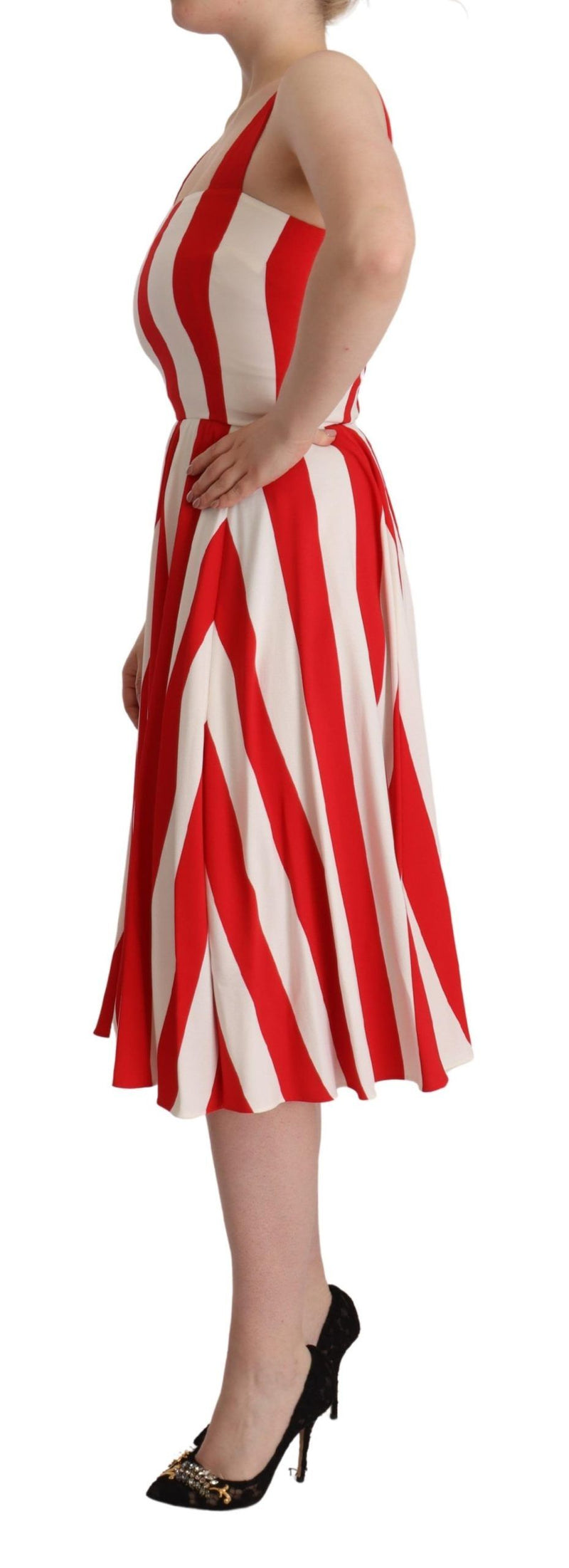 Robe A-ligne Dolce & Gabbana Rouge et Blanc en Stretch