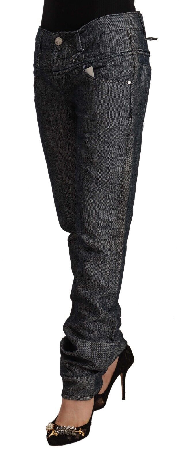 Acht Dark Gray Ramie Mid Waist Straight Denim Jeans