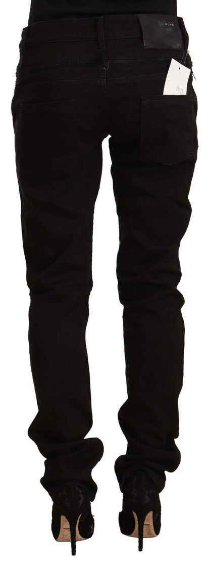 Jeans skinny en coton extensible, taille basse, noir, Acht.