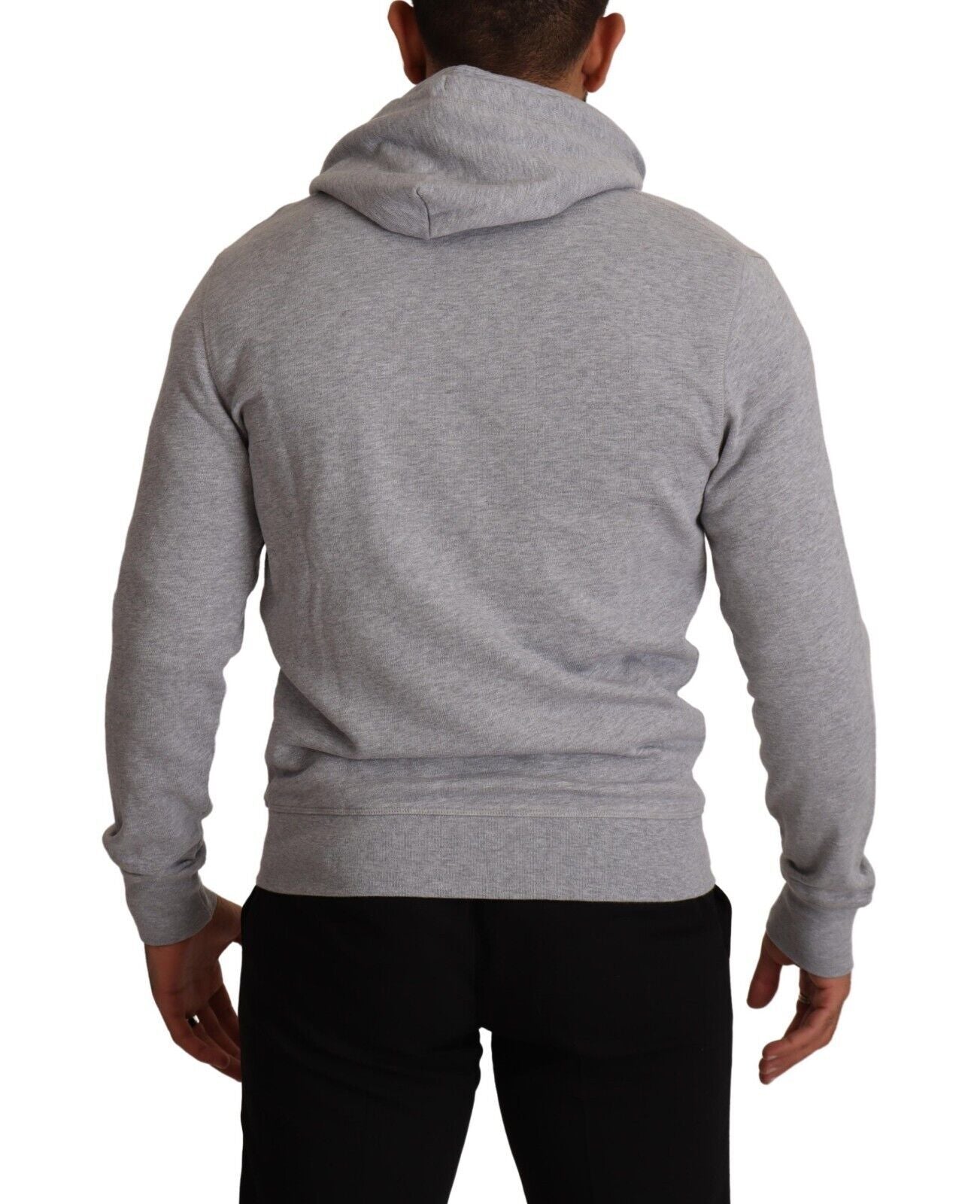 Pull en coton à capuche avec fermeture éclair intégrale Hackett, gris.