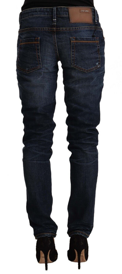 Jeans skinny en coton bleu lavé taille mi-hauteur Acht