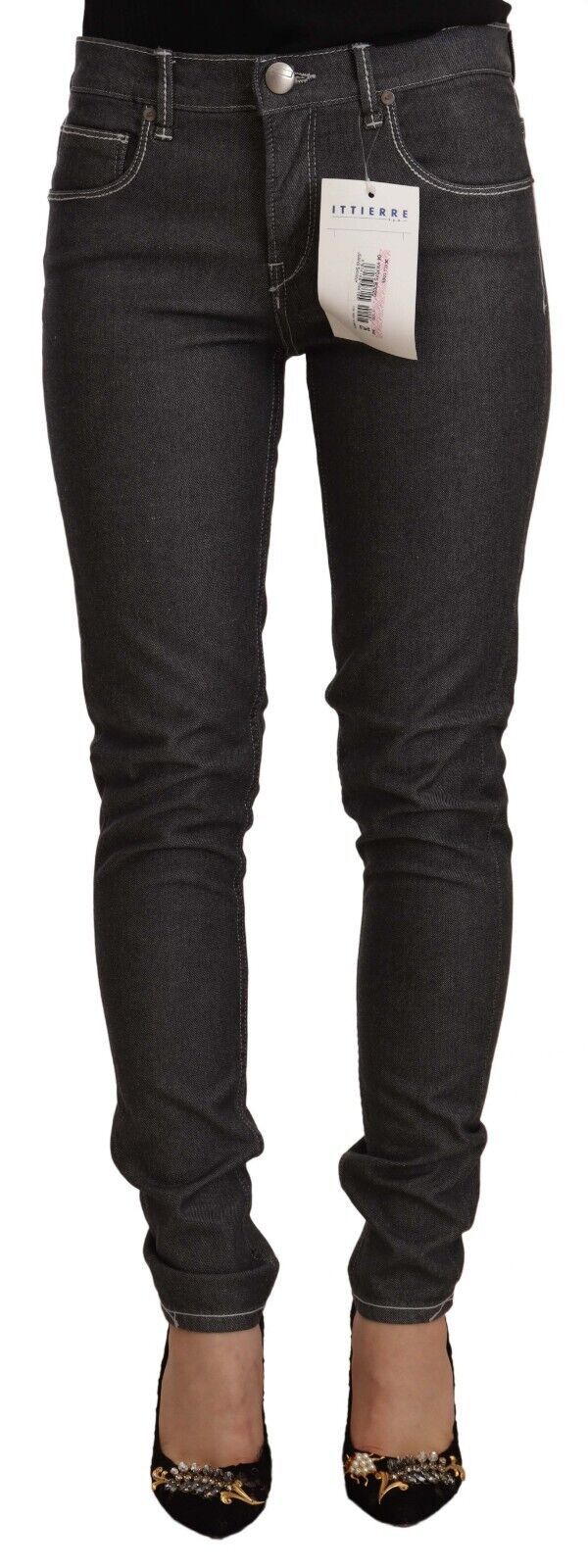 Jeans skinny taille basse, coupe slim, en jean noir Acht