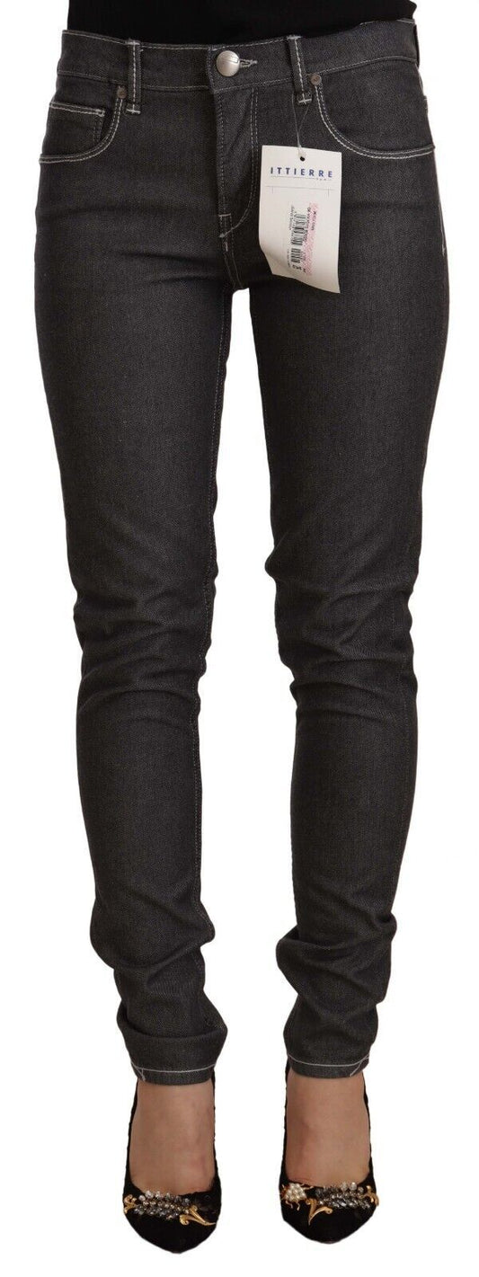 Jeans skinny taille basse, coupe slim, en jean noir Acht