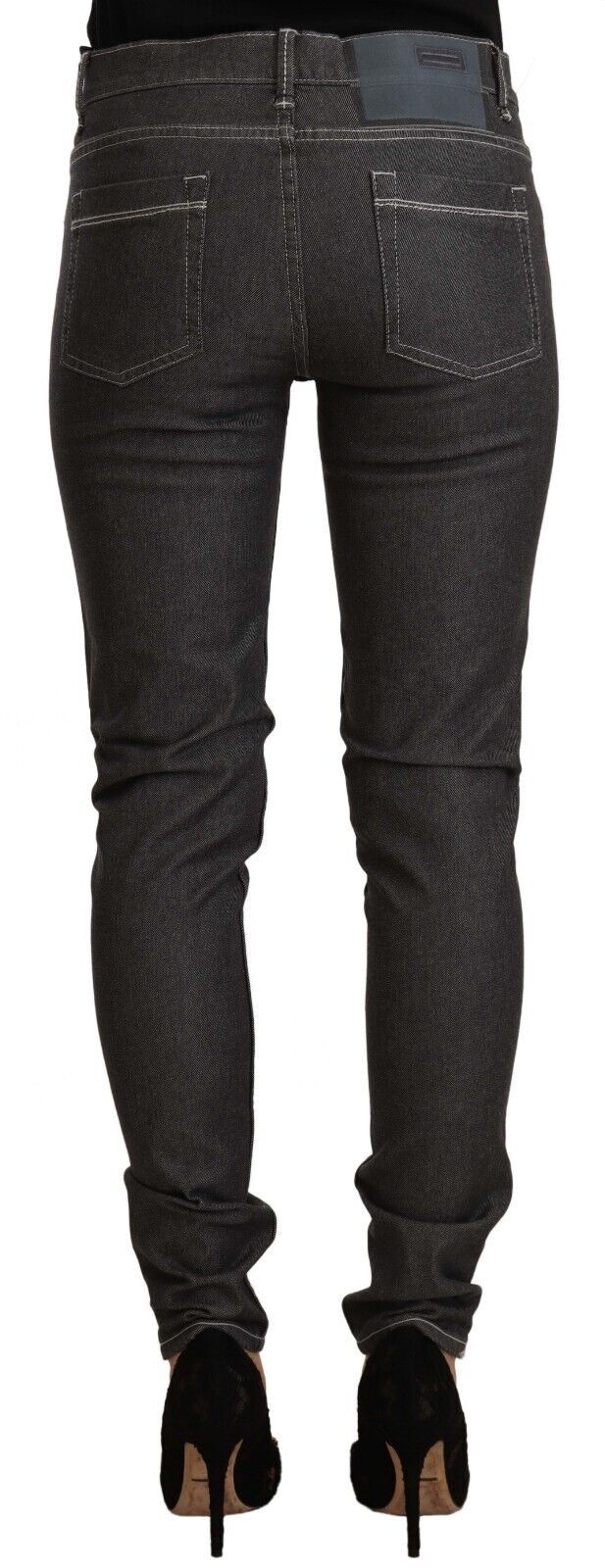 Jeans skinny taille basse, coupe slim, en jean noir Acht