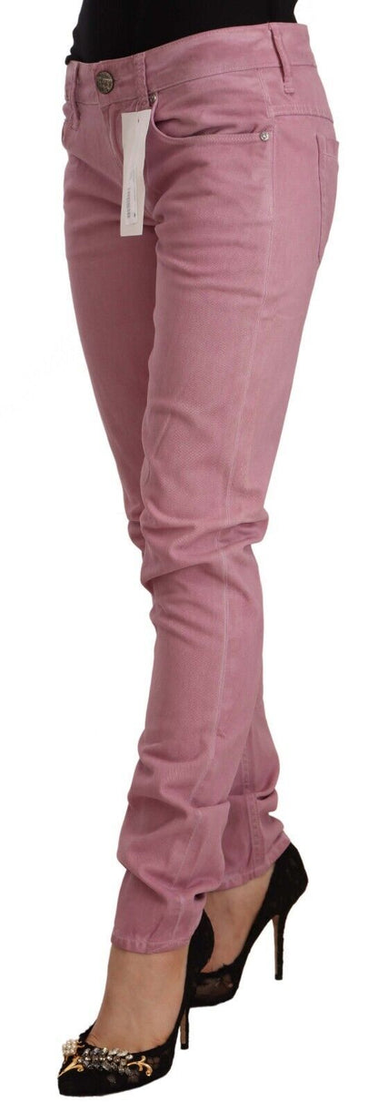 Jeans skinny en coton rose slim fit pour femme Acht