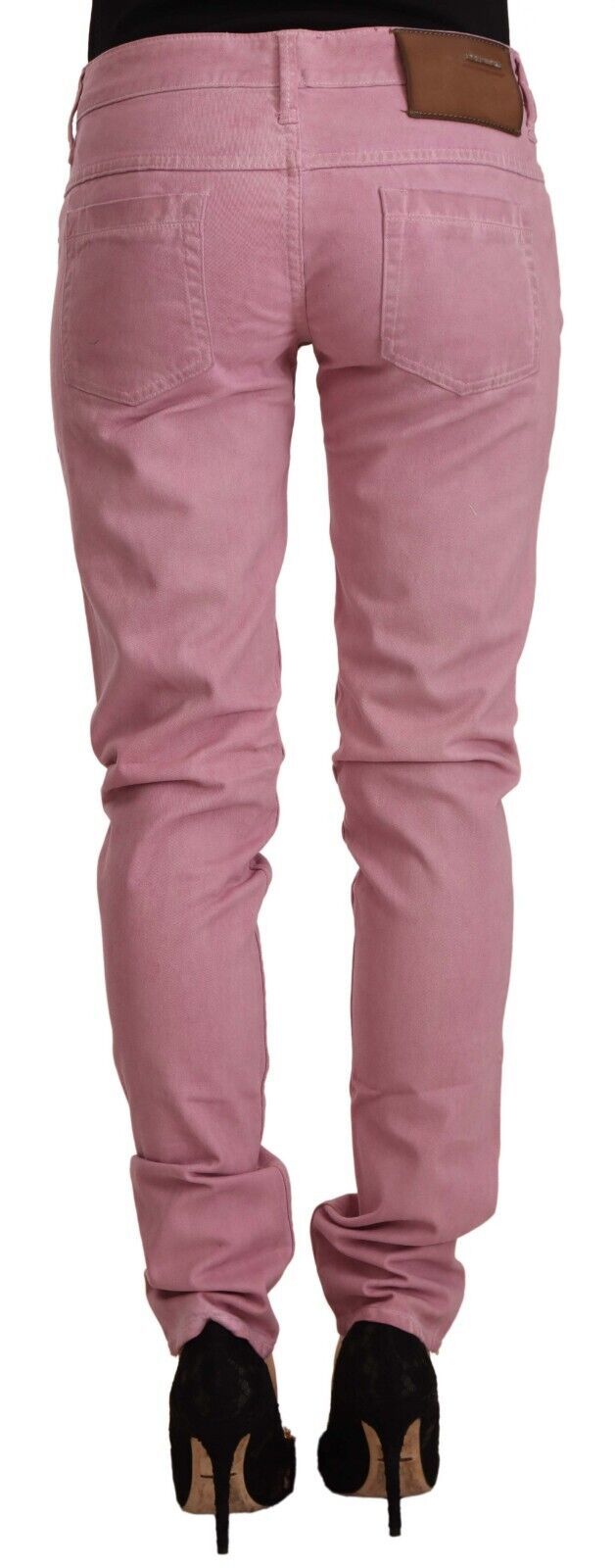 Jeans skinny en coton rose slim fit pour femme Acht