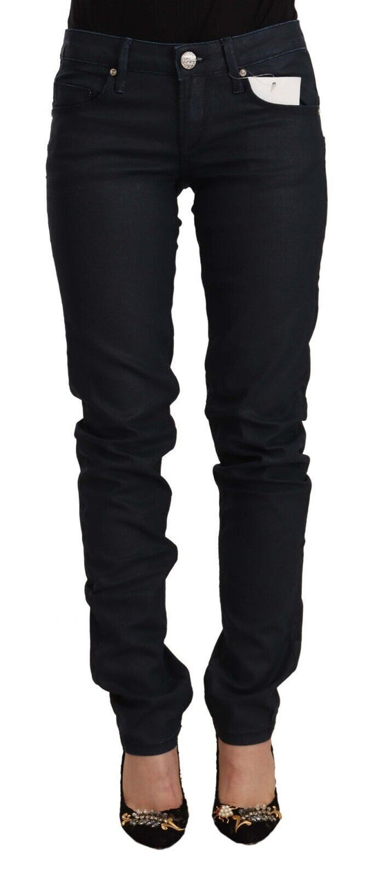 Jeans en coton noir Acht, taille basse, coupe slim.