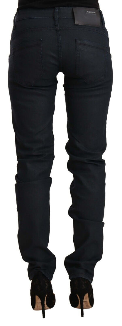 Jeans en coton noir Acht, taille basse, coupe slim.
