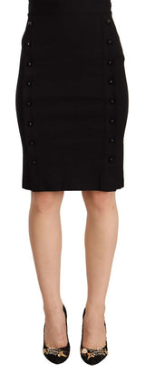GF Ferre Jupe Crayon Noire Taille Haute en Viscose